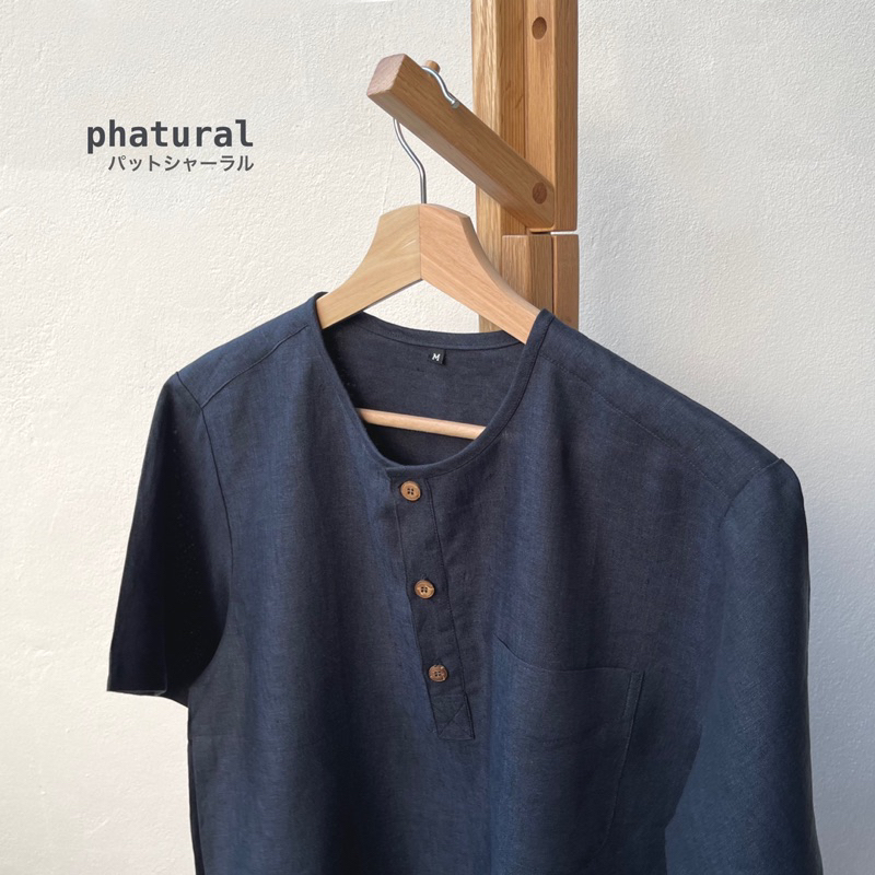 เสื้อคอกลม ผ้าลินิน (NAVY)