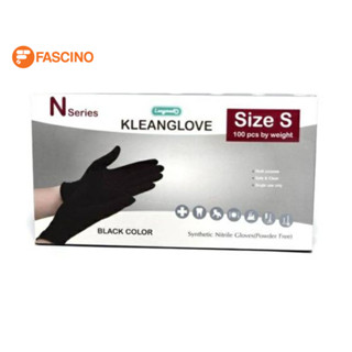 Kleanglove ถุงมือ Nitrile ไม่แป้ง S สีดำ (100 ชิ้น/กล่อง)