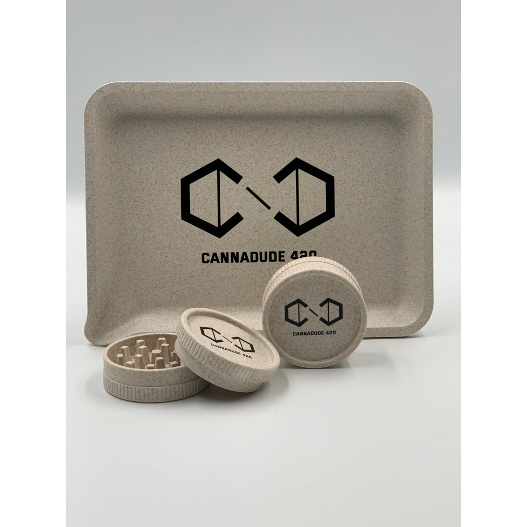 Cannadude420 Grinder + Tray ที่บด เครื่องบด ย่อยสลายได้ Biodegradable Grinder & Tray ถาด พร้อมที่บด 