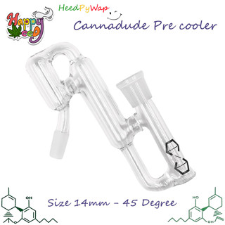 Cannadude Pre cooler 14mm - 45 / 90 Degree ที่กรอง บ้องแก้ว แจกันแก้ว Perculator ash catcher CA008