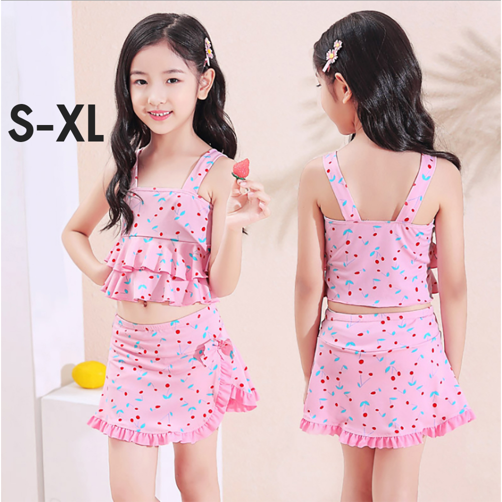 ชุดว่ายน้ำเด็กผู้หญิง สีชมพู S-XL ไซส์ 100-130 ราคา ถูกที่สุด ดีลบีเคเค รูปภาพหลัก
