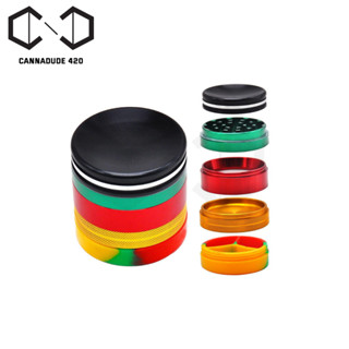 Rasta Premium Grinder ที่บด เครื่องบด สมุนไพร Grinder Rasta ที่บดอลูมิเนียม Storage Stash Jars 63 มม. 5 ชั้น มีที่ใส่แดป