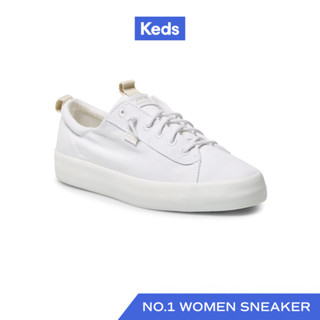 KEDS รองเท้าผ้าใบ แบบผูกเชือก รุ่น KICKBACK CANVAS สีขาว ( WF66041 )