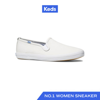 KEDS รองเท้าผ้าใบหนัง แบบสวม รุ่น CHAMPION CORE SLIP LEATHER สีขาว ( WH48600 )