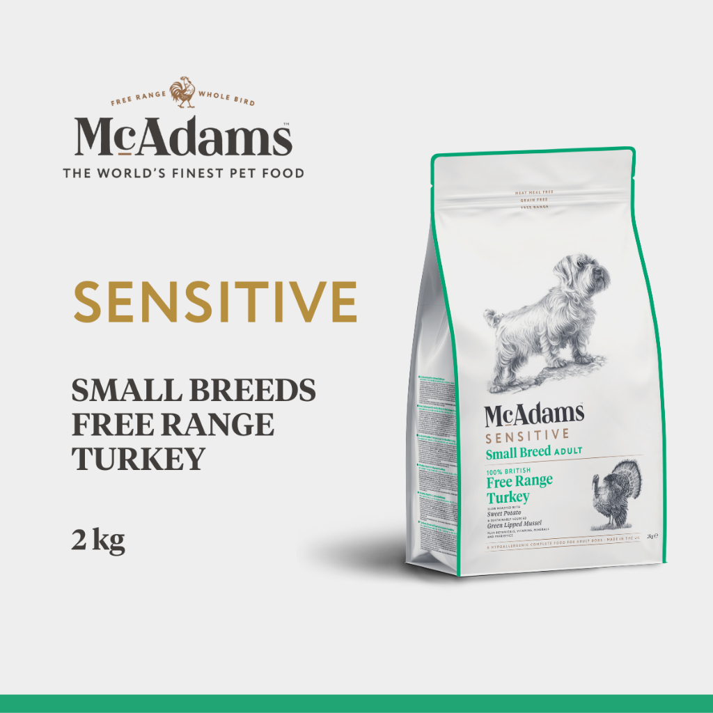 McAdams Sensitive Small Breeds Turkey 2 kg แมคอดัมส์ เซ็นซิทีฟ สูตรไก่งวง สำหรับสุนัขสายพันธุ์เล็ก