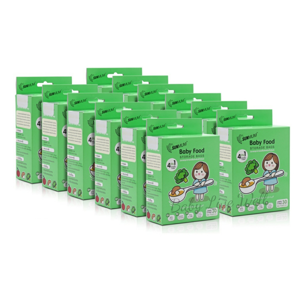 ซันมัม ถุงบรรจุอาหารแช่แข็งสำหรับเด็ก 1 ลัง (12 กล่อง) - Sunmum Baby Food Storage Bags