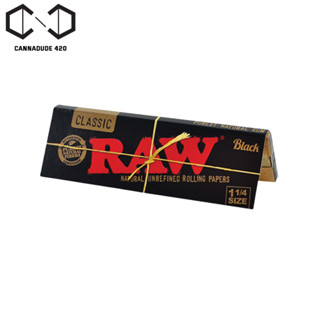 กระดาษ RAW Classic Black ¼ Size 78mm Rolling Paper 1 1/4 แพ็ค 1 / 3 / 5  เล่ม Raw Black ขนาดสั้น