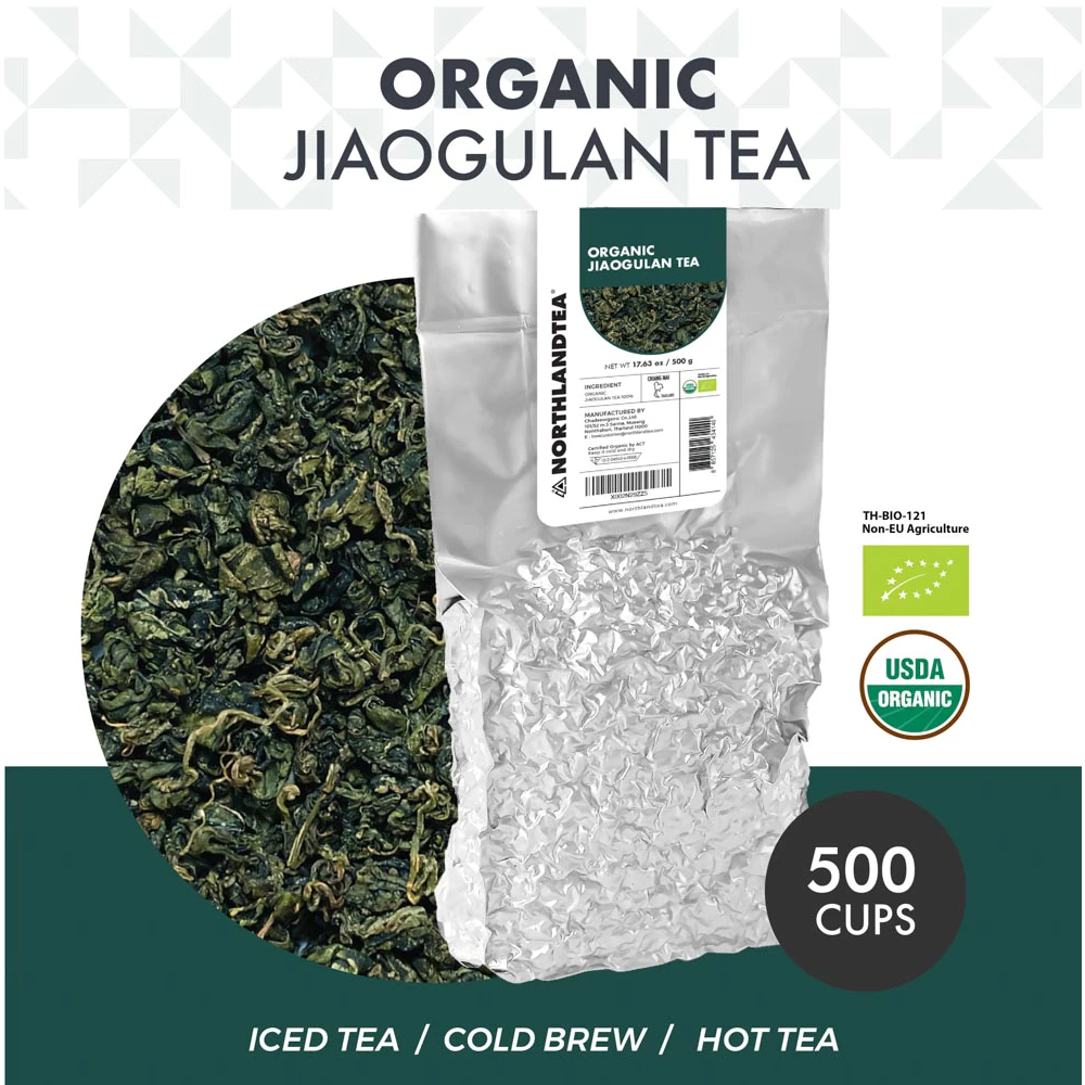 Northlandtea- ชาเจียวกู่หลาน USDA&EU ออร์แกนิค 500g สมุนไพรแห่งชีวิต HOT & ICED TEA / COLD BREW etc.