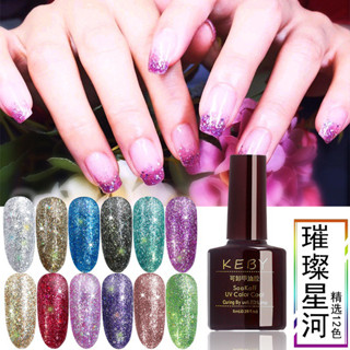 ยาทาเล็บเจล สีเจล สีกากเพชรแพททินัม เจลกากเพชรกาแลกซี่ Glitter Platinum Nail Gel