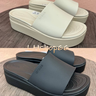 Crocs Brooklyn Slide 🖤🤍 รองเท้าครอส 😇สินค้าพร้อมส่ง
