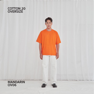 V04 orange เสื้อยืดสีส้ม Cotton20 Oversize