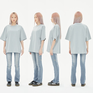 OV02 grey เสื้อยืดสีเทา Cotton20 Oversize