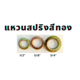 แหวนสปริงสีทอง แหวนสปริงทอง แหวนกันคลายทอง ขนาด4หุน(1/2")/5หุน(5/8")/6หุน(3/4")