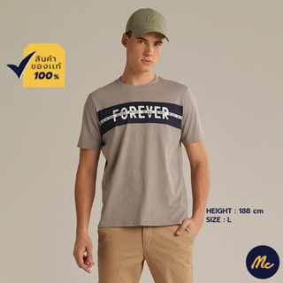 Mc JEANS เสื้อยืดแขนสั้นผู้ชาย คอกลม สีเทา MTSZA34