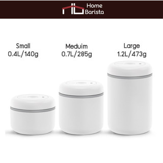 กล่องเก็บเมล็ดกาแฟ FELLOW Atmos Stainless Coffee Canister - White (Size Choice)