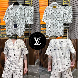 ชุดเซท Louis Vuitton 🖤🤍 Hiend 1:1 🏷️ เสื้อเชิ้ตแขนสั้น + กางเกงขาสั้น 🩳 ส่งจากไทย 🇹🇭