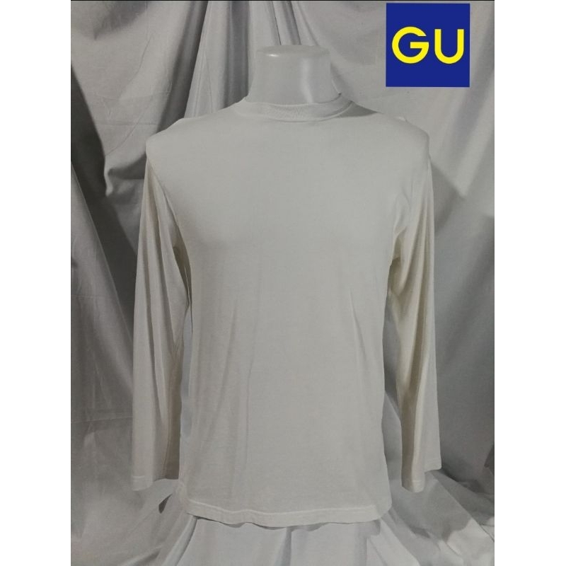 GU​ Brand_2nd hand เสื้อยืดวินเทจแขนยาว/ วัสดุตัวเสื้อผ้าฝ้าย​ 💯​%/ Size S/ผลิตในประเทศบังคลาเทศ​/แท้มือสองกระสอบนำเข้า​