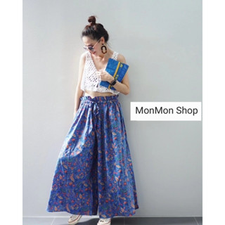 ~MONMONSHOP😊👖MON6642～ IndianBlock Pants🌈 กางเกงผ้าบล็อคคอตตอนอินเดีย ดีไซน์ทรงปล่อย เอวสม็อคเชือกรูดเอว มีกระเป๋าล้วง ผ่