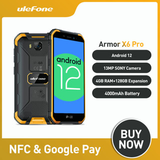 Ulefone Armor X6 Pro Rugged Waterproof Smartphone Android 12 NFC Mobile Phone 4GB RAM 128GB Expansion  4000mAh Cell Phon