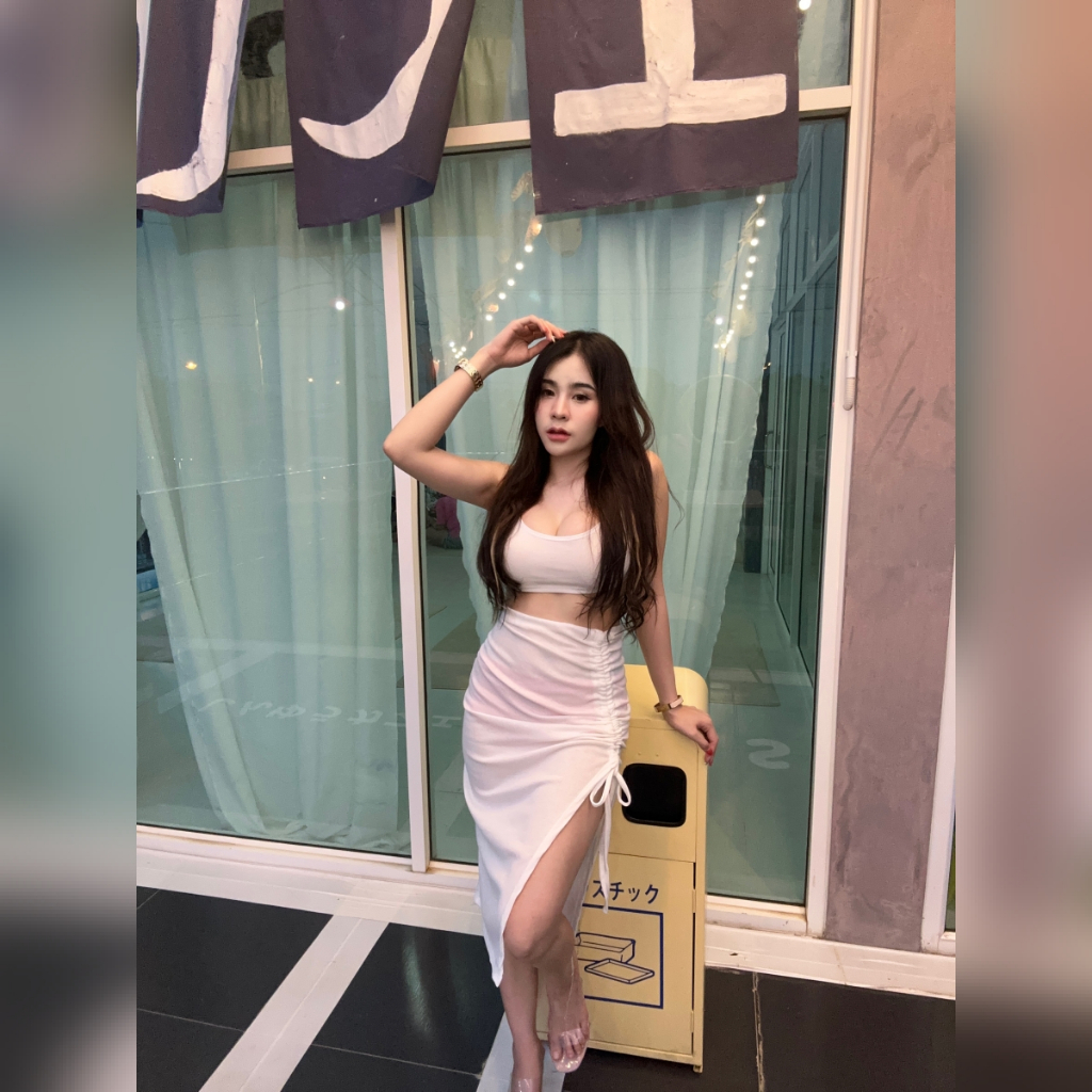 SpinnyHouse  ชุดเช็ต ไปทะเล 2ชิ้น เสื้อกล้าม+กระโปรงรูดข้าง ผ้านิ่มใส่บาย งานสวย   ชุดไปทะเล เยลลี่ ราคา ถูกที่สุด ดีลบีเคเค แกลเลอรีภาพที่ 3