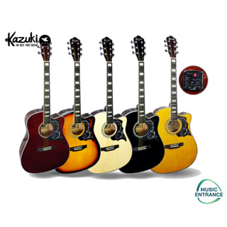 Kazuki Deluxe Series Electric Acoustic Guitar กีต้าร์โปร่งไฟฟ้า คาซูกิ DLKZ41C 41 นิ้ว คล้าย กีตาร์ Gibson