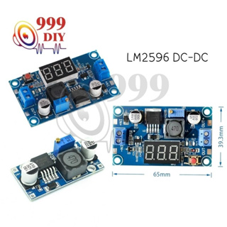 999DIY LM2596 DC-DC Adjustable Buck Converter step down  แบบปรับได้ พร้อมโวลต์มิเตอร์ LED ตัวควบคุมแรงดันไฟฟ้า