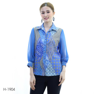 MIKIKO Shirt MI-H1904 โคโม่จินจีร่า แขนยาว IGPU22-12