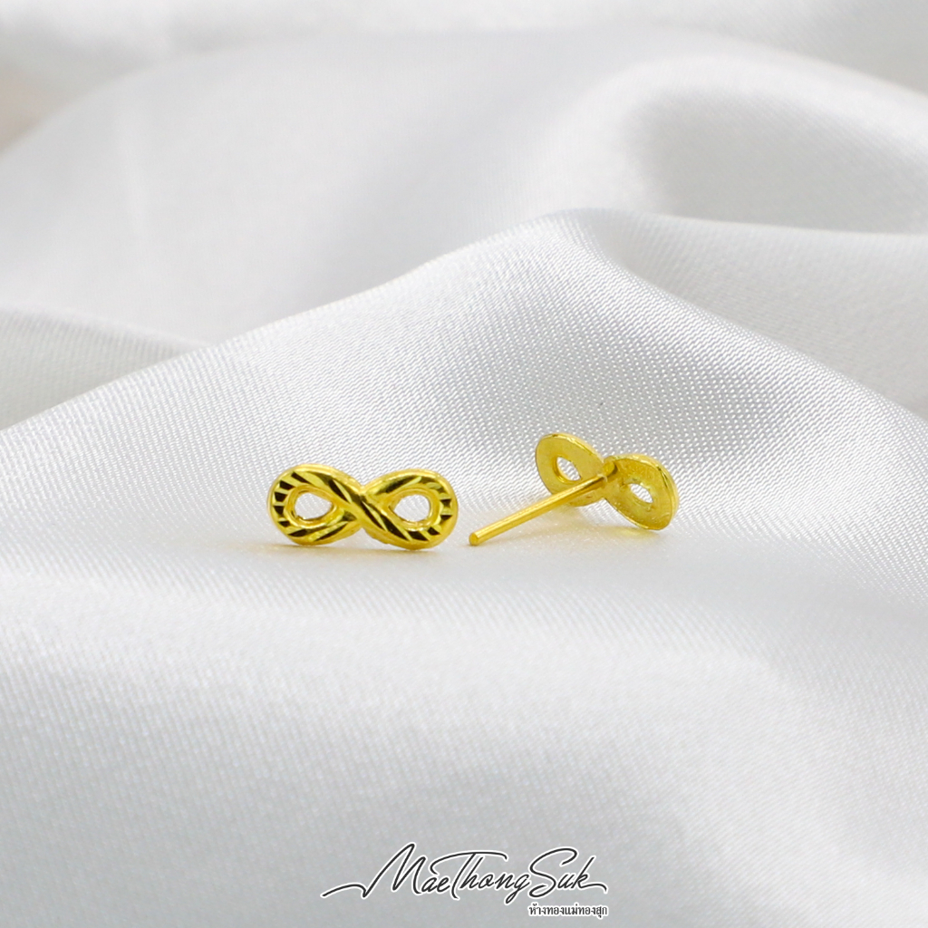 MTSGOLD ต่างหู 1 กรัม แป้นอินฟินิตี้