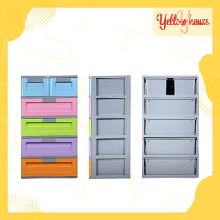 YellowHouse ตู้ลิ้นชัก พลาสติก ตู้รองเท้า กล่องเก็บของ ใส่ของ รุ่น Max L เสาเทา