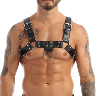 Mens Adjustable Cross Back Body Chest Harness Belt ชุดเครื่องแต่งกาย สายรัดหน้าอก สําหรับผู้ชาย