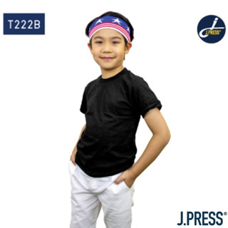 🔥พร้อมส่ง🔥 J.Press เสื้อยืดเด็กคอกลมแขนสั้น สีดำ สไตล์ T222B จำนวน 1 ตัว/แพ็ค ผ้านิ่มใส่สบาย ระบายอากาศได้ดี เสื้อเด็ก