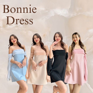 Pimpimon ♡  🥨☁️Bonnie dress เดรสเปิดไหล่แขนพริ้ว พร้อมส่งทุกสี‼️