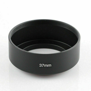 ฮู้ดเลนส์ Metal Lens Hood Cover 37mm FilterLens for Olympus M.ZUIKO DIGITAL 45 mm 1:1.8 Lens (Black)   ช่วยป้องกันแส