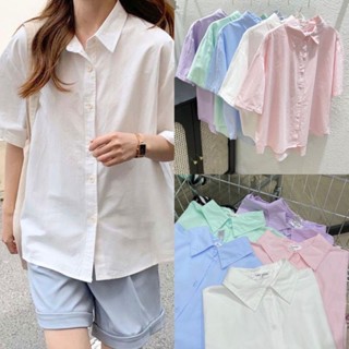 เสื้อเชิ้ตผ้าcotton ทรง oversize  เนื้อดีมากงานสวยใส่สบายไม่ร้อน