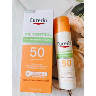 👍ของแท้พร้อมส่ง Eucerin Sun Oil Control SPF 50 Face Sunscreen Lotion with Oil Absorbing Minerals 75ml