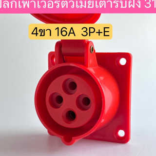 314 เพาเวอร์ปลั๊กตัวเมียเต้ารับฝัง 4ขา 16A 3P+E  IP44 สินค้าพร้อมส่งในไทย