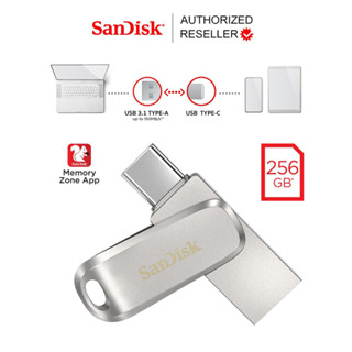 SanDisk Ultra® Dual Drive Luxe USB Type-C 256GB (SDDDC4-256G-G46)แฟลชไดรฟ์ ไดร์ฟOTG สำหรับโทรศัพท์ แทปเลท Tablet iPadPro