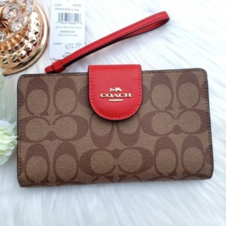 สีเยอะสุด Coach กระเป๋าคล้องมือ ลาย c ใส่มือถือ.