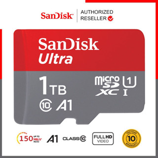 Sandisk Ultra Micro SD Card SDXC 1TB Class10 อ่านสูงสุด 150MB/s A1 (SDSQUAC-1T00-GN6MN) เมมโมรี่การ์ด สำหรับ แท็บเล็ต โทรศัพท์มือถือ Mobile Tablet ประกัน 10 ปี