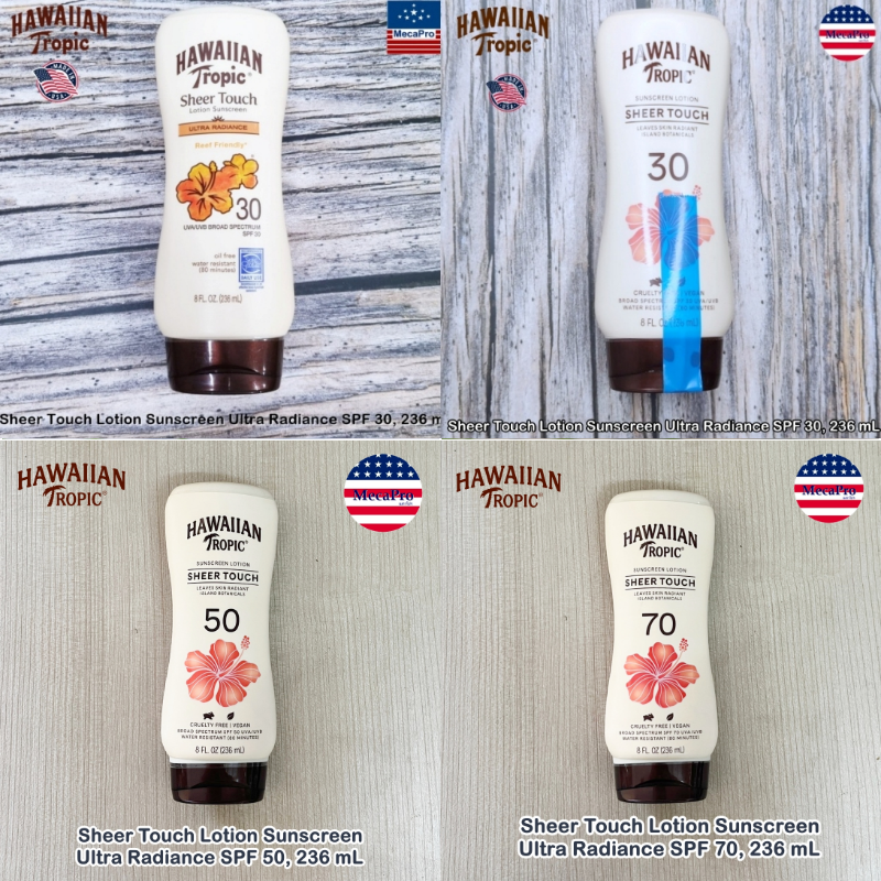 Hawaiian Tropic® Sheer Touch Lotion Sunscreen Ultra Radiance 236 mL โลชั่นกันแดด ผิวกาย กันน้ำ