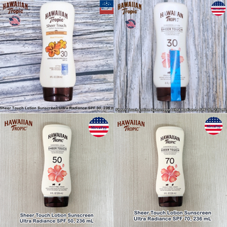 Hawaiian Tropic® Sheer Touch Lotion Sunscreen Ultra Radiance 236 mL โลชั่นกันแดด สำหรับผิวกาย กันน้ำ กันเหงื่อ