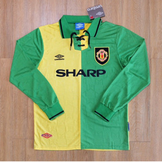 เสื้อบอล ย้อนยุค แขนยาว แมนยู ปี 1992/93 เยือนสาม Retro Man U 1992/93 Third Long Sleeve Cecat