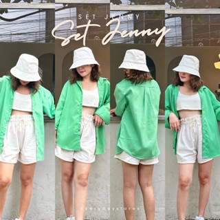 โค้ด WKTHRA : ลด 30.-  สีนี้ที่ทุกคนตามหา โค้ด WDZZBJ ลด 45.- ชุดเช็ต SET JENNY สุดคุ้ม SET 4ชิ้น  เสื้อครอป + กางเกงขาส