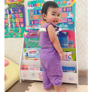 ชั้นวางหนังสือเด็ก ชั้นหนังสือเด็ก ที่วางหนังสือโชว์ปก (ขนาด 23x60x56 วัสดุทำจากไม้)