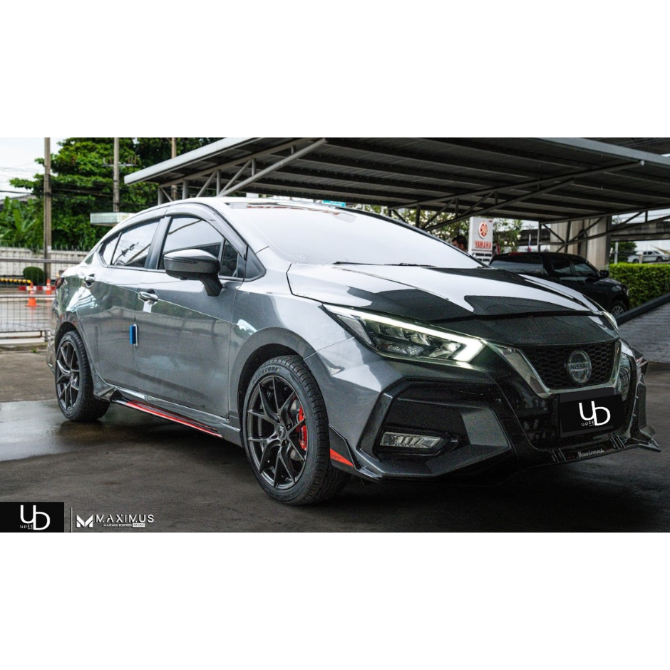 สเกิร์ตชิ้นหน้า/หลัง สเกิร์ตชิ้นข้างซ้าย/ขวา สปอยเลอร์แนบ สปอยเลอร์เคฟร่า สปอยเลอร์ยกNISSAN ALMERA M