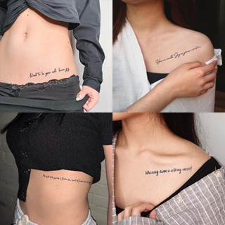 6895 [พร้อมส่ง] TATTOO 15 DAYS 1ชุด ได้ 6 คำอักษรเท่ๆ กันน้ำได้ ไม่ลอก แทททูสติ๊กเกอร์ ลายมินิมอล สไตล์เกาหลี