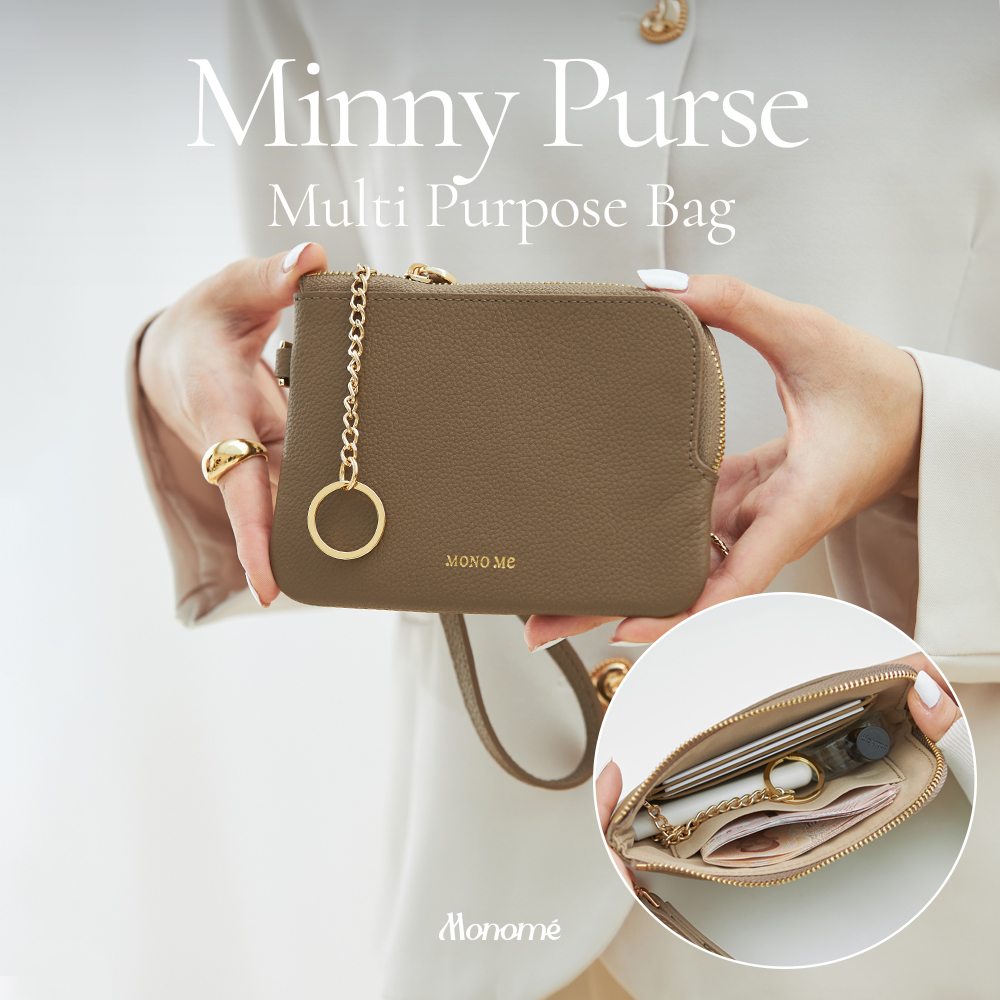 MINNY PURSE กระเป๋าซิป เก็บกุญแจ ใส่เหรียญ  กระเป๋าตังค์ หนังวัวแท้ leather bag