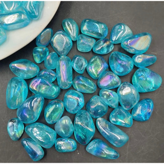 wholesale Deal Natural Blue Aura Quartz Stone for Healing and Meditation collection