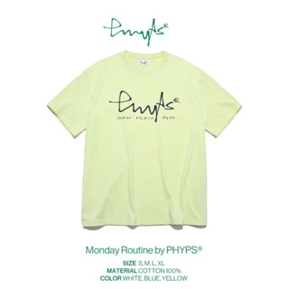 PHYPS PHYPS® HAND SIGN LOGO SS YELLOW Size S อก 42 ยาว 27 🇰🇷แท้ เสื้อยืดเกาหลี