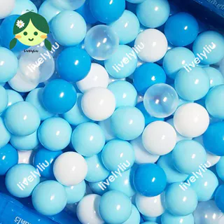 ลูกบอลพลาสติกโทนสีฟ้า ธีม Blue Ocean 100 ลูก บอลโทนฟ้า ลูกบอล โทนฟ้า คละสีโทนฟ้า บอลตกแต่ง ขนาด 7 ซม. Livelyliu